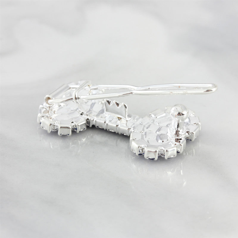 KFX-1055421 Diamond Dog Bone Barrettes for Cats and Dogs in White, Pink, Blue, Red - Stylish Casual Accessory