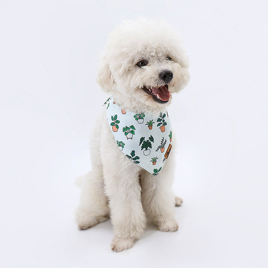 KFX-1056957 Summer Floral Pattern Dog Scarf and Saliva Towel in Various Colors