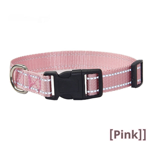 KFX-1059133 Reflective Striped Dog Collar with Outdoor Rope - Multiple Colors Available