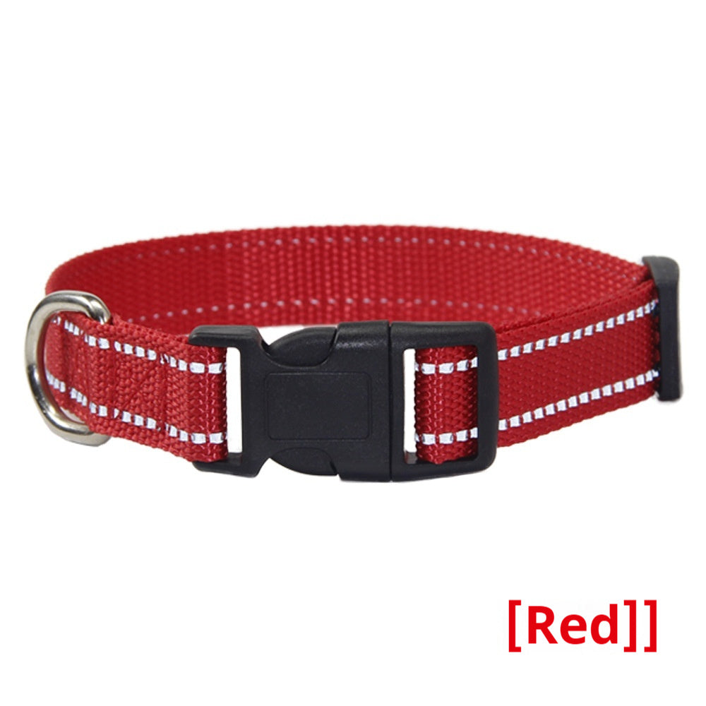 KFX-1059133 Reflective Striped Dog Collar with Outdoor Rope - Multiple Colors Available