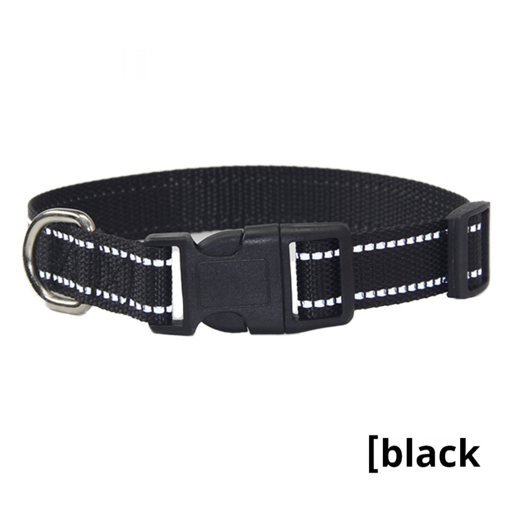 KFX-1059133 Reflective Striped Dog Collar with Outdoor Rope - Multiple Colors Available