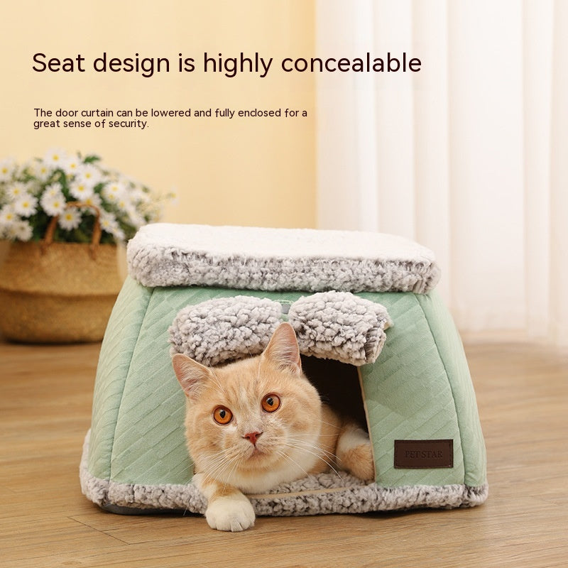 KFX-1059389 Self-Heating Thermal Pet Bed - Cozy Nest for Cats in Various Sizes