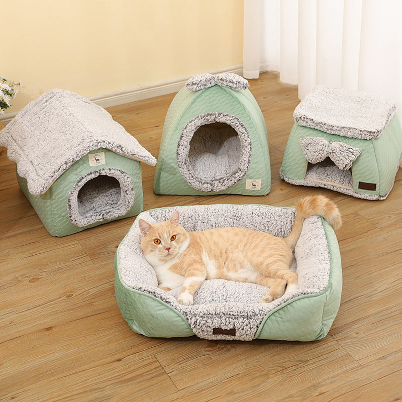 KFX-1059389 Self-Heating Thermal Pet Bed - Cozy Nest for Cats in Various Sizes