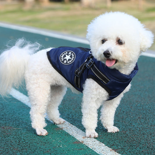 KFX-1064765 Cotton Pet Coat with Thickened Fleece - Casual Warm Clothing for Dogs in Multiple Colors and Sizes
