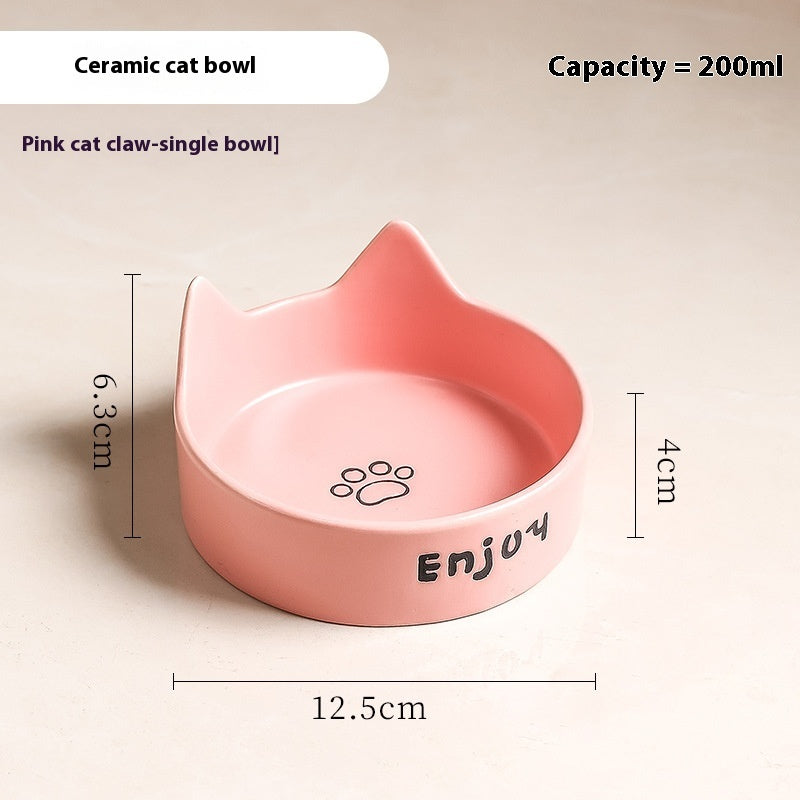 KFX-1065277 2-in-1 Cat Bowl Set with Wooden Frame – Dual Feeding Design for Cats, Various Colors Available