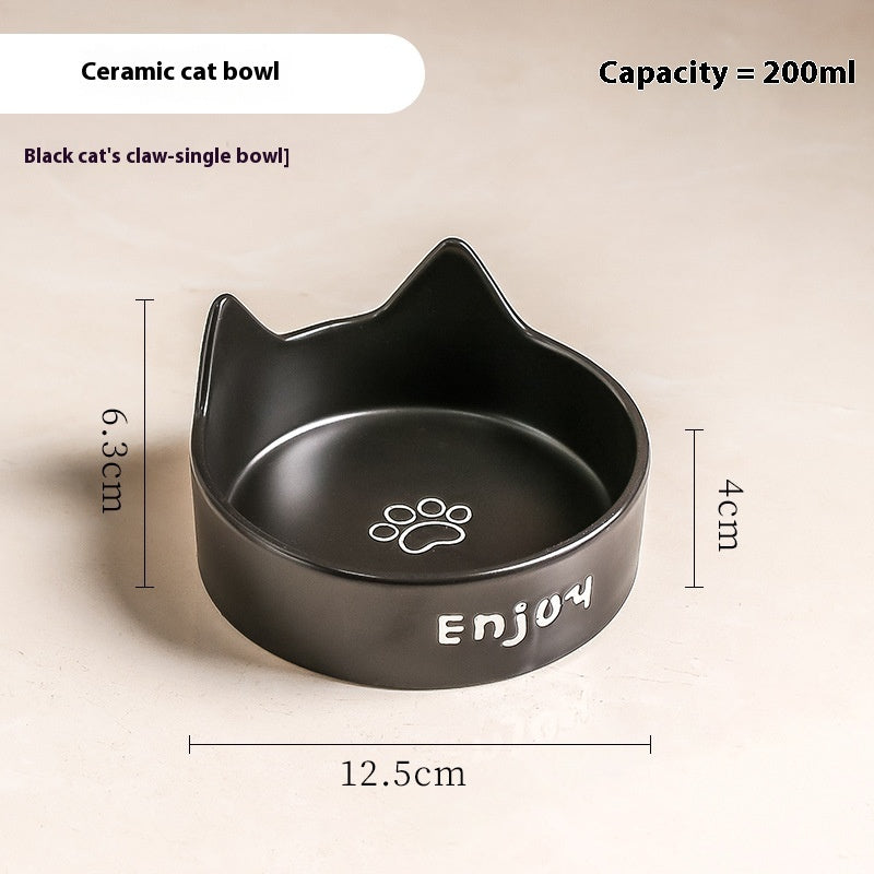 KFX-1065277 2-in-1 Cat Bowl Set with Wooden Frame – Dual Feeding Design for Cats, Various Colors Available