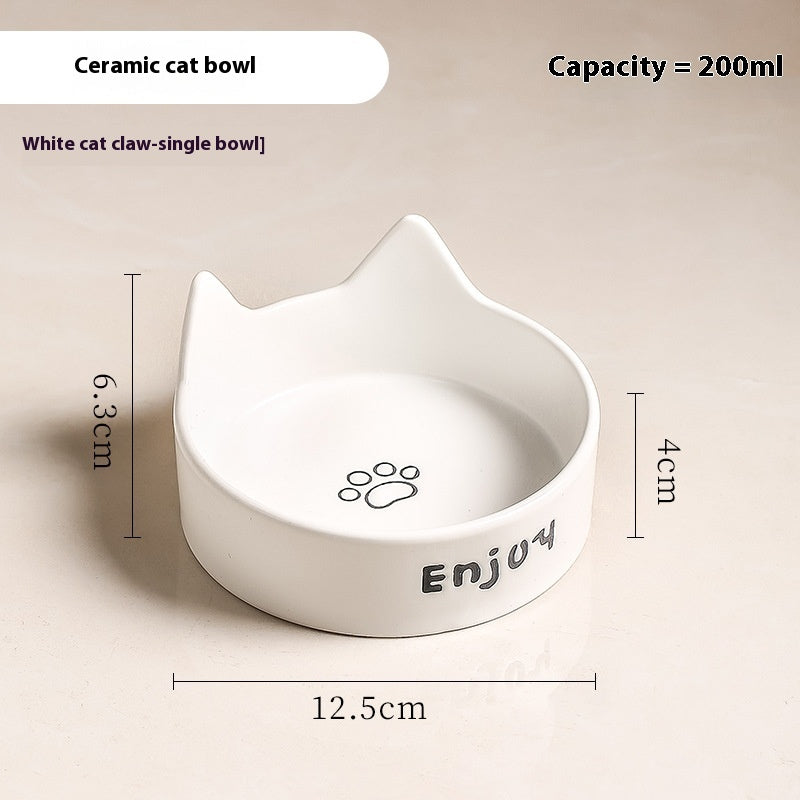 KFX-1065277 2-in-1 Cat Bowl Set with Wooden Frame – Dual Feeding Design for Cats, Various Colors Available