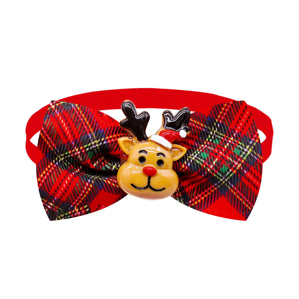 KFX-1073085 Plaid Bow Tie for Dogs and Cats – Adjustable Scarf Accessory for All Seasons