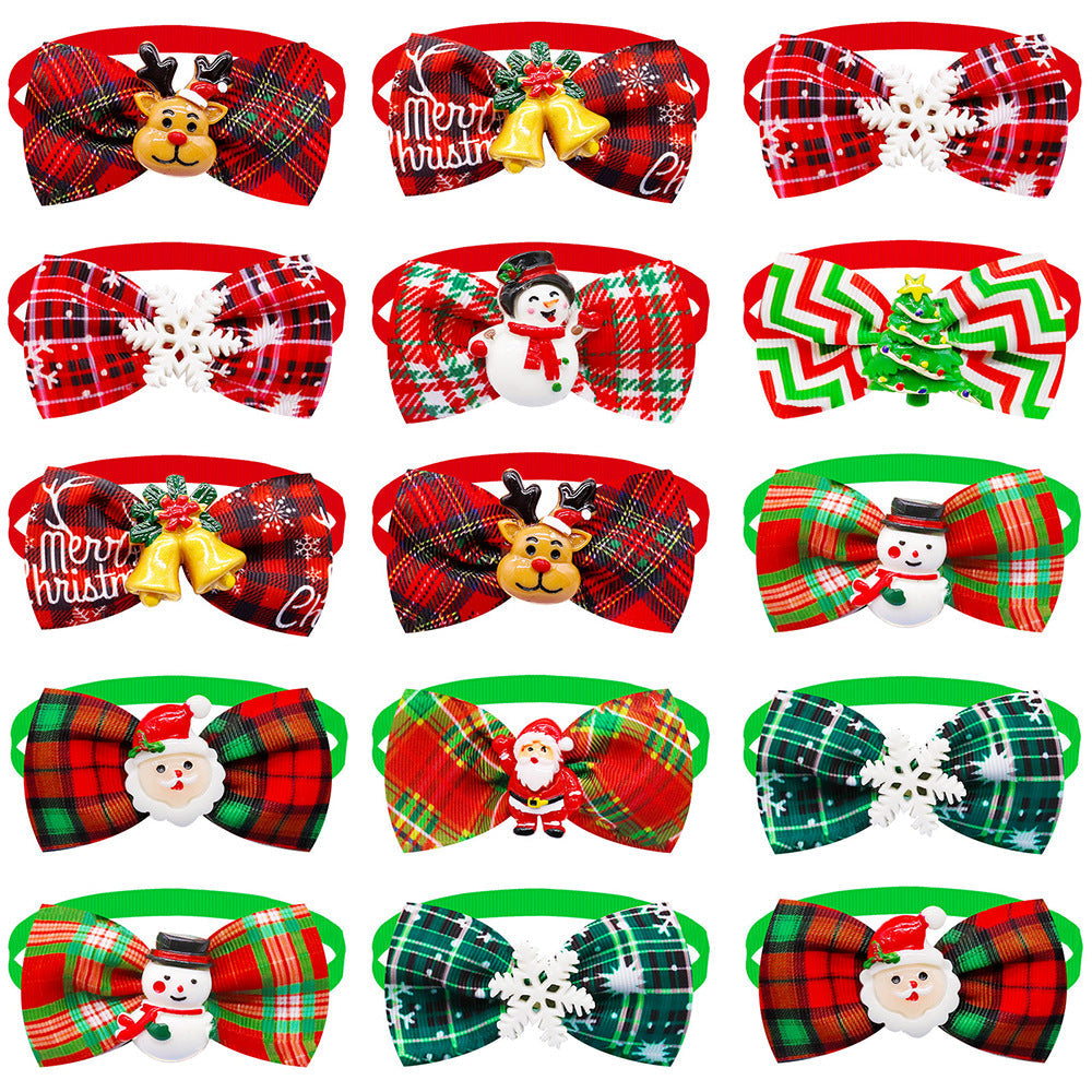 KFX-1073085 Plaid Bow Tie for Dogs and Cats – Adjustable Scarf Accessory for All Seasons