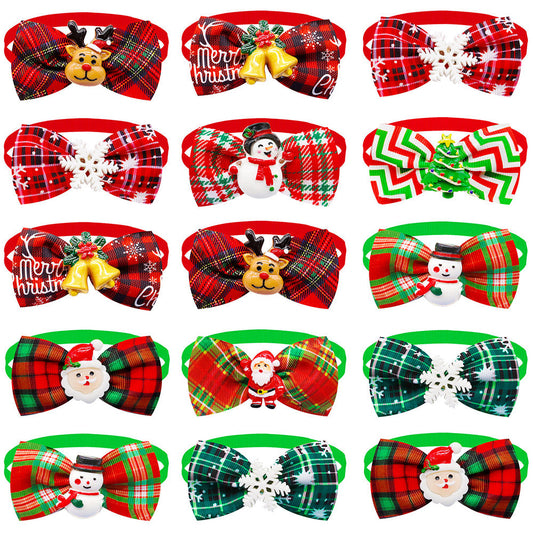 KFX-1073085 Plaid Bow Tie for Dogs and Cats – Adjustable Scarf Accessory for All Seasons