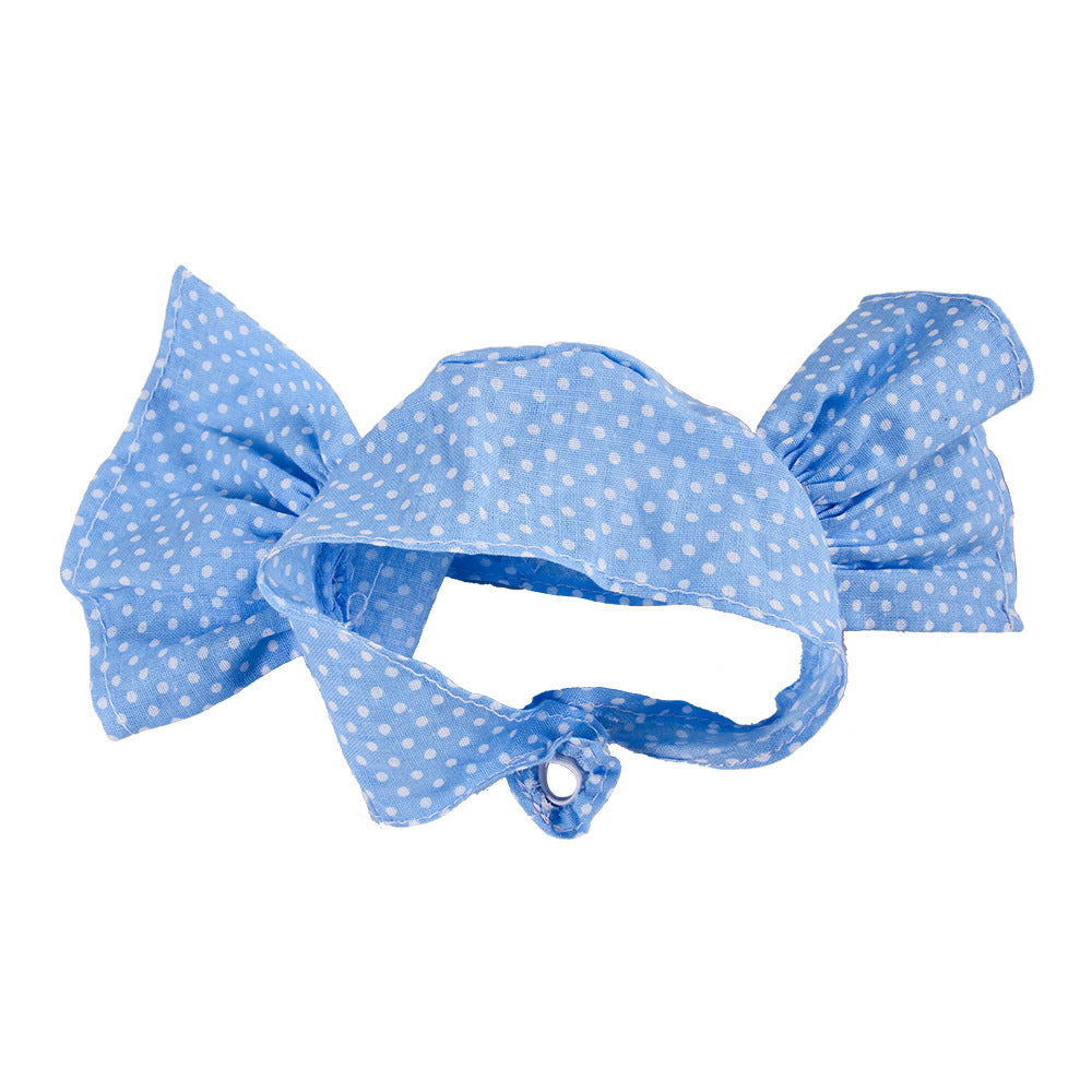 KFX-1075645 Pet Headdress Turban Hat for All Seasons - Available in Blue, Yellow, and Pink Dots