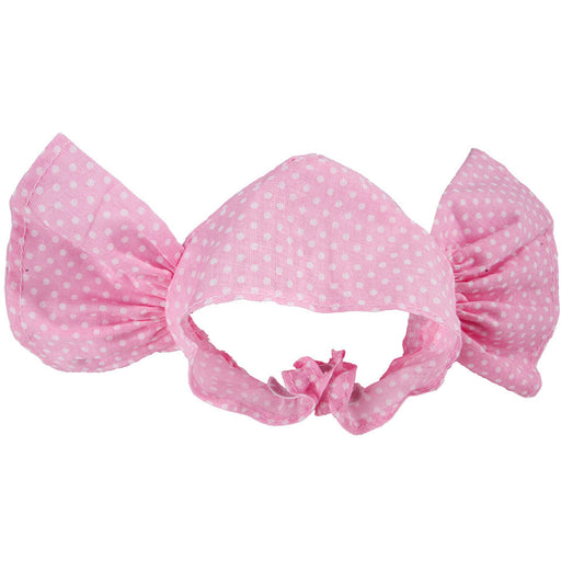 KFX-1075645 Pet Headdress Turban Hat for All Seasons - Available in Blue, Yellow, and Pink Dots