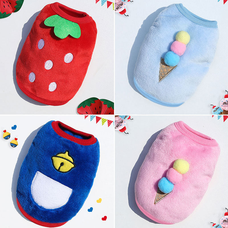 KFX-1076413 Cozy Coral Fleece Pet Vest for Dogs and Cats in Stylish Designs and Sizes
