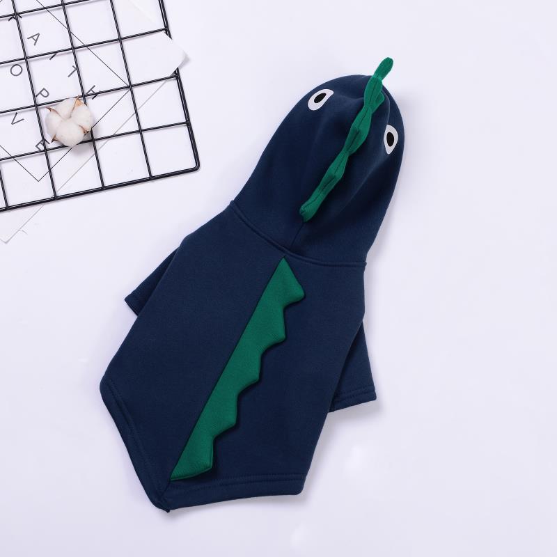 KFX-1078973 Dinosaur-Themed Cotton and Velvet Pet Clothing in Yellow, Green, Wine Red - Sizes XS to XXL