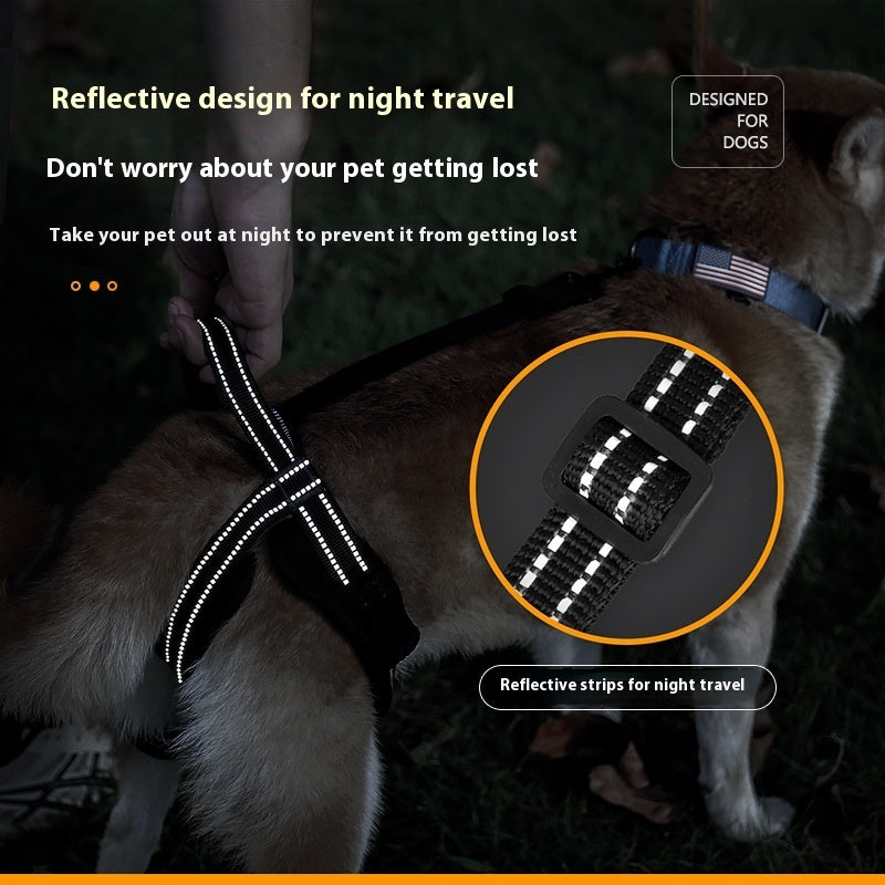 KFX-1080381 Adjustable Auxiliary Strap for Pet Rehabilitation - Black Polyester Design