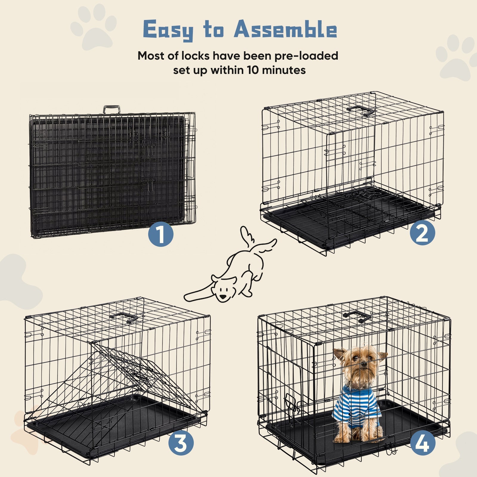 KFX-1080637 Single Door Dog Cage - Available in 24 inch and 30 inch Sizes