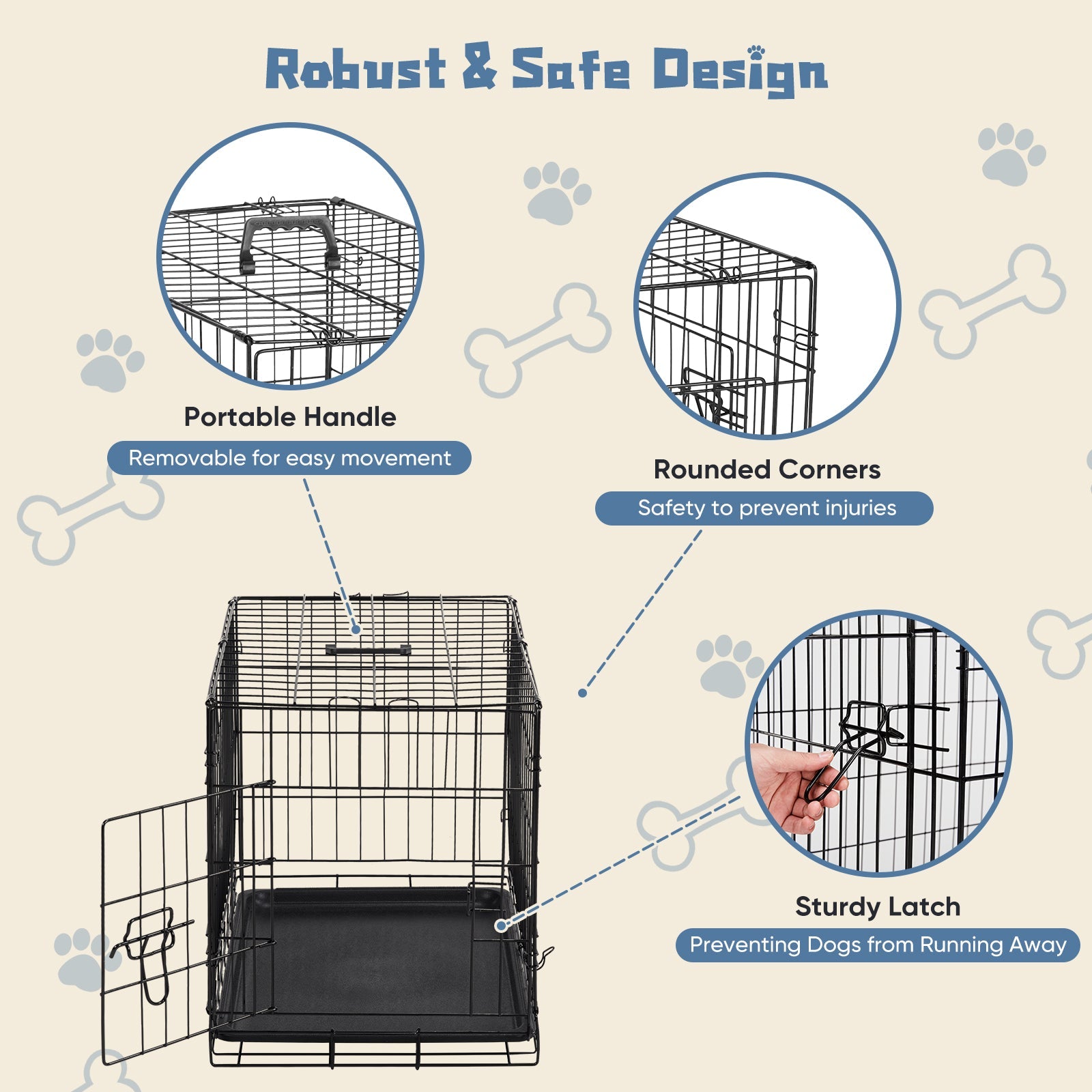 KFX-1080637 Single Door Dog Cage - Available in 24 inch and 30 inch Sizes