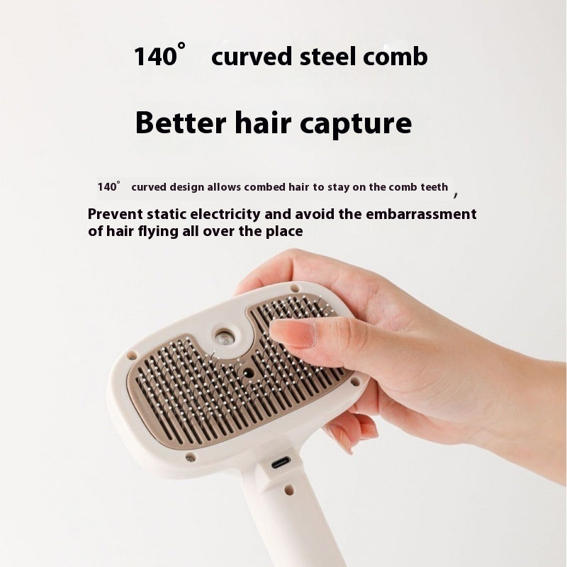 KFX-1082173 Pet Napping Spray Comb for Effortless Hair Removal - Cherry Pink & Ivory White