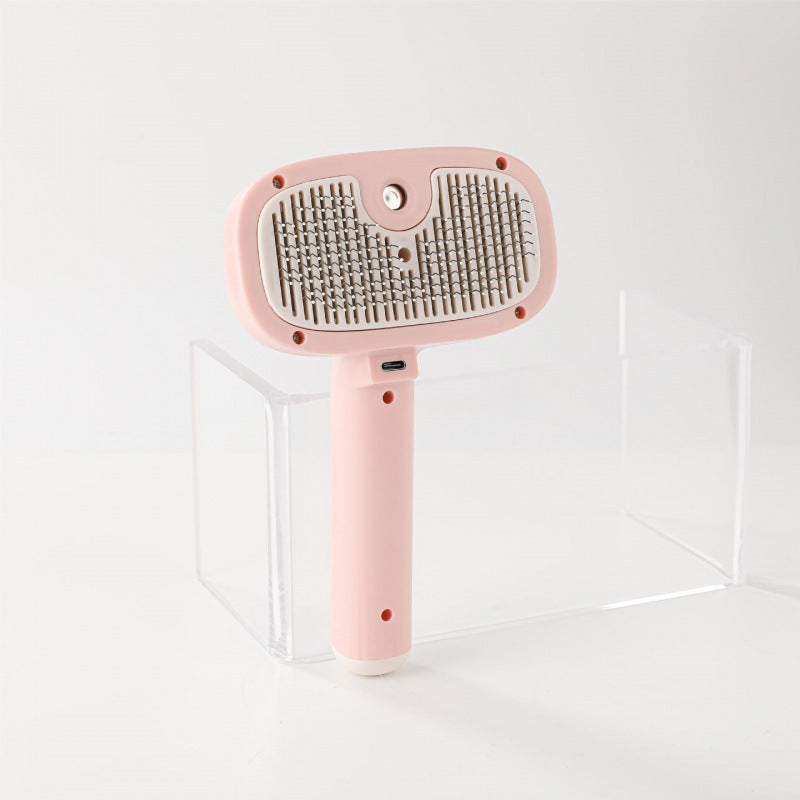 KFX-1082173 Pet Napping Spray Comb for Effortless Hair Removal - Cherry Pink & Ivory White