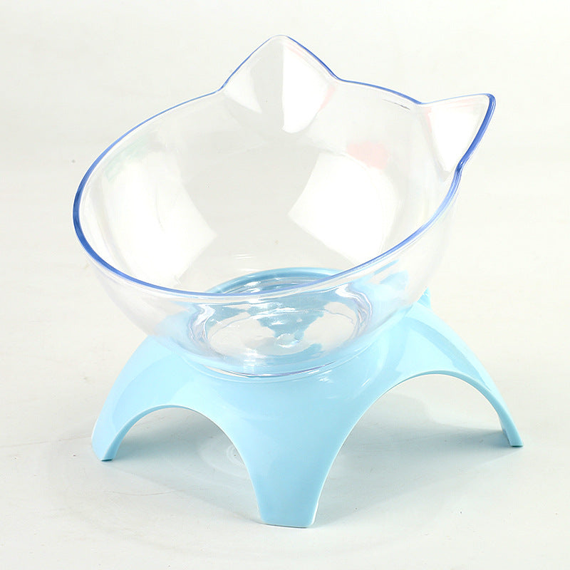 KFX-1082557 Removable and Washable Multi-Purpose Plastic Cat Bowl in White, Blue, and Pink