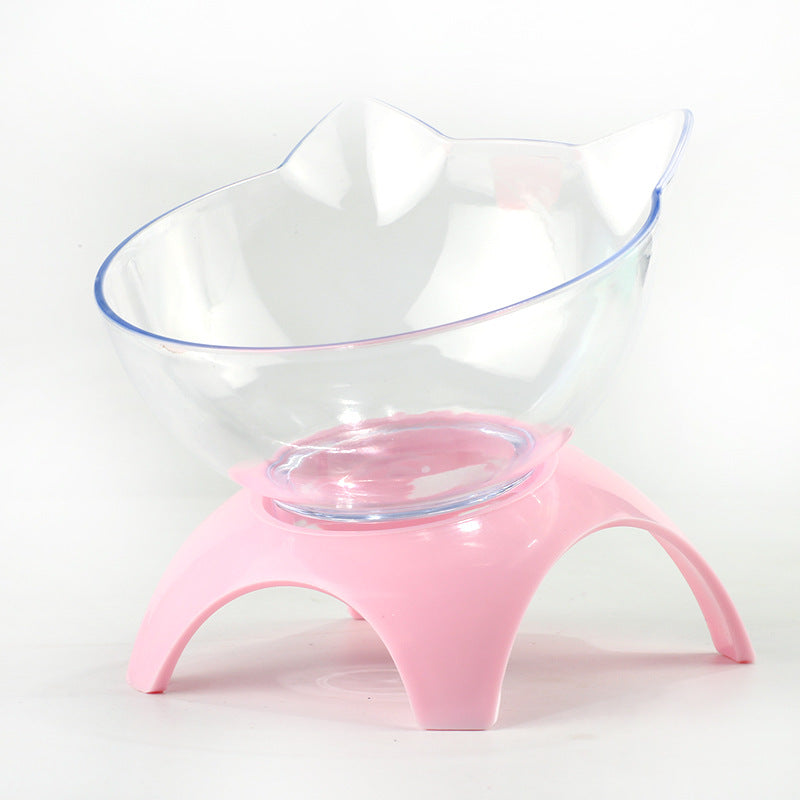 KFX-1082557 Removable and Washable Multi-Purpose Plastic Cat Bowl in White, Blue, and Pink