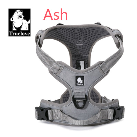 KFX-1085629 Reflective Padded Nylon Dog Harness with Adjustable Straps and Dual Leash Attachment Points