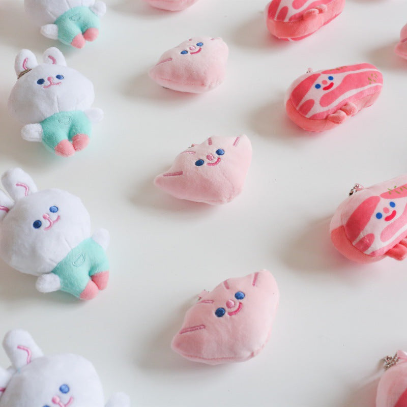 KFX-1087165 Portable Plush Sounding Toys - Pork Belly, Little White Rabbit & Shell Designs