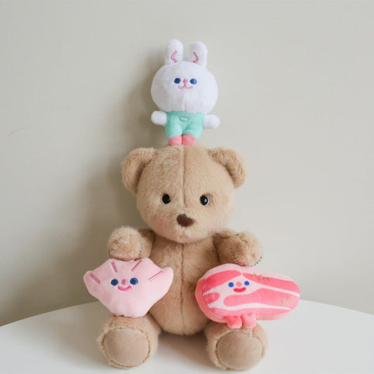 KFX-1087165 Portable Plush Sounding Toys - Pork Belly, Little White Rabbit & Shell Designs