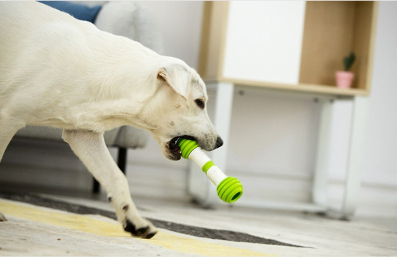 KFX-1087933 Electric Automatic Dog Toy - Happy Bone Design, TPR-ABS Material, Green Color, Anti-Boring Fun
