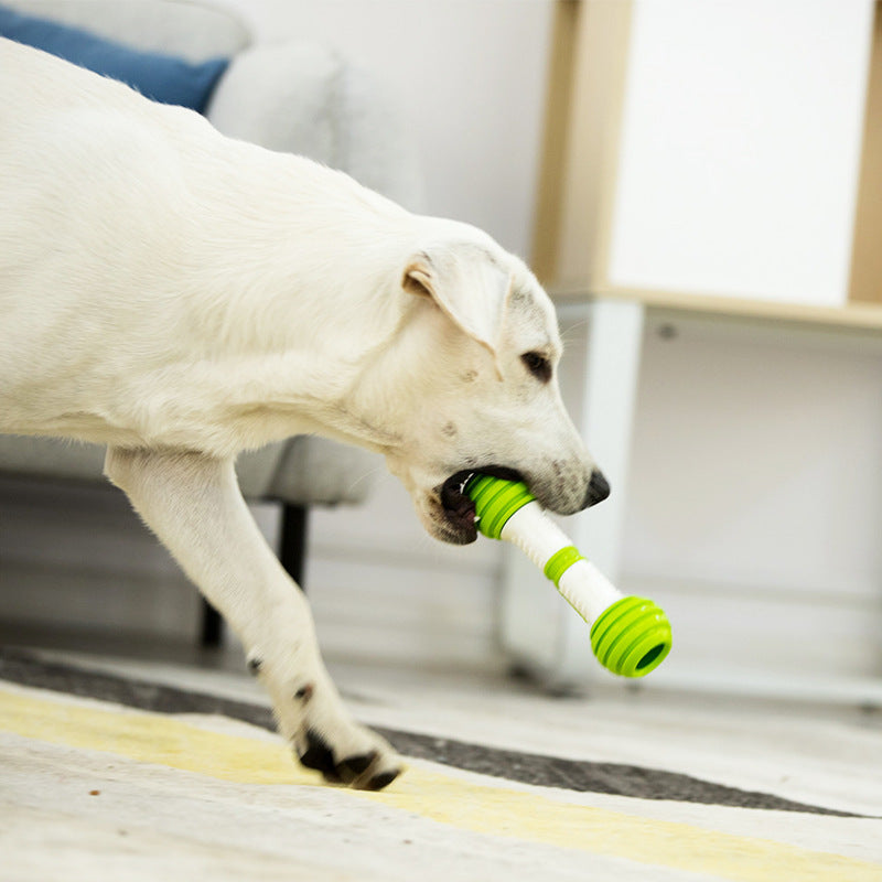 KFX-1087933 Electric Automatic Dog Toy - Happy Bone Design, TPR-ABS Material, Green Color, Anti-Boring Fun