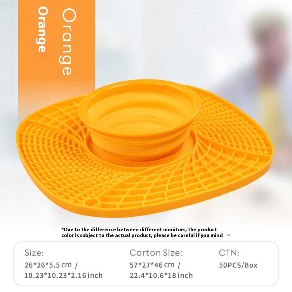 KFX-1088317 Silicone Folding Dog Snack Placemat - Slow Feed Design in Multiple Colors
