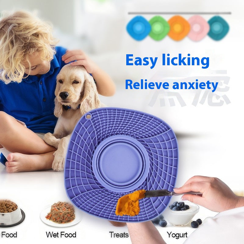 KFX-1088317 Silicone Folding Dog Snack Placemat - Slow Feed Design in Multiple Colors