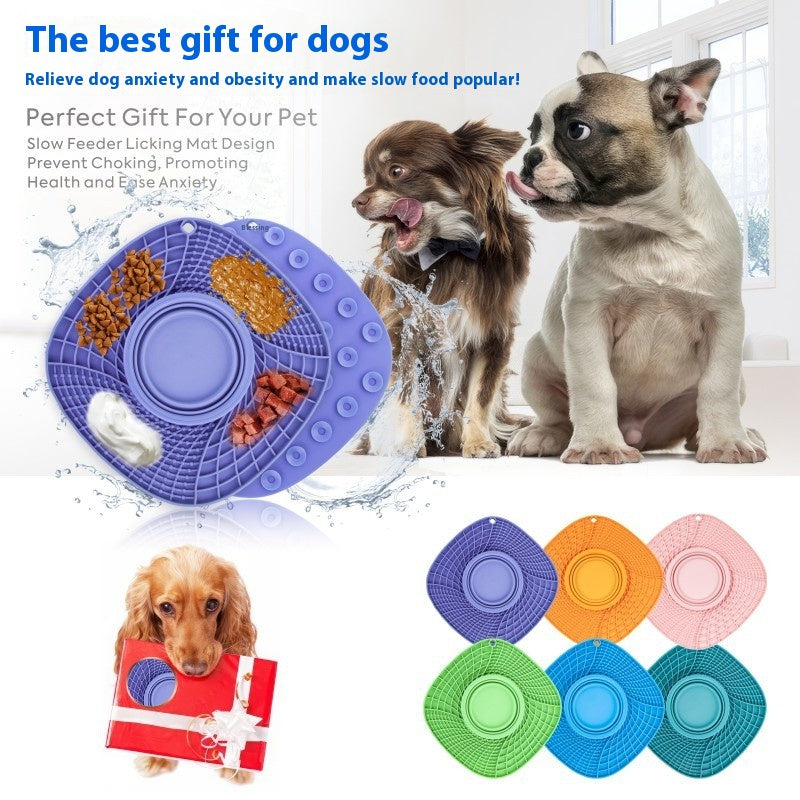 KFX-1088317 Silicone Folding Dog Snack Placemat - Slow Feed Design in Multiple Colors