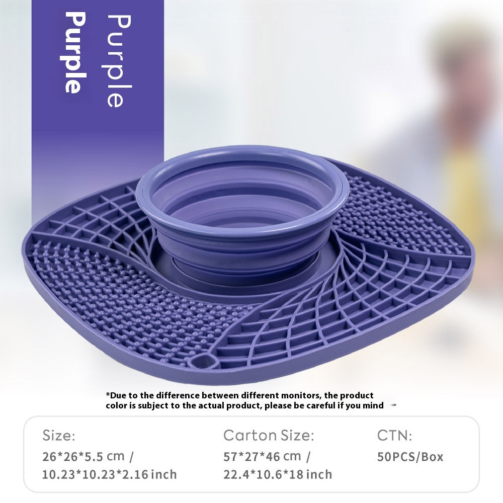 KFX-1088317 Silicone Folding Dog Snack Placemat - Slow Feed Design in Multiple Colors