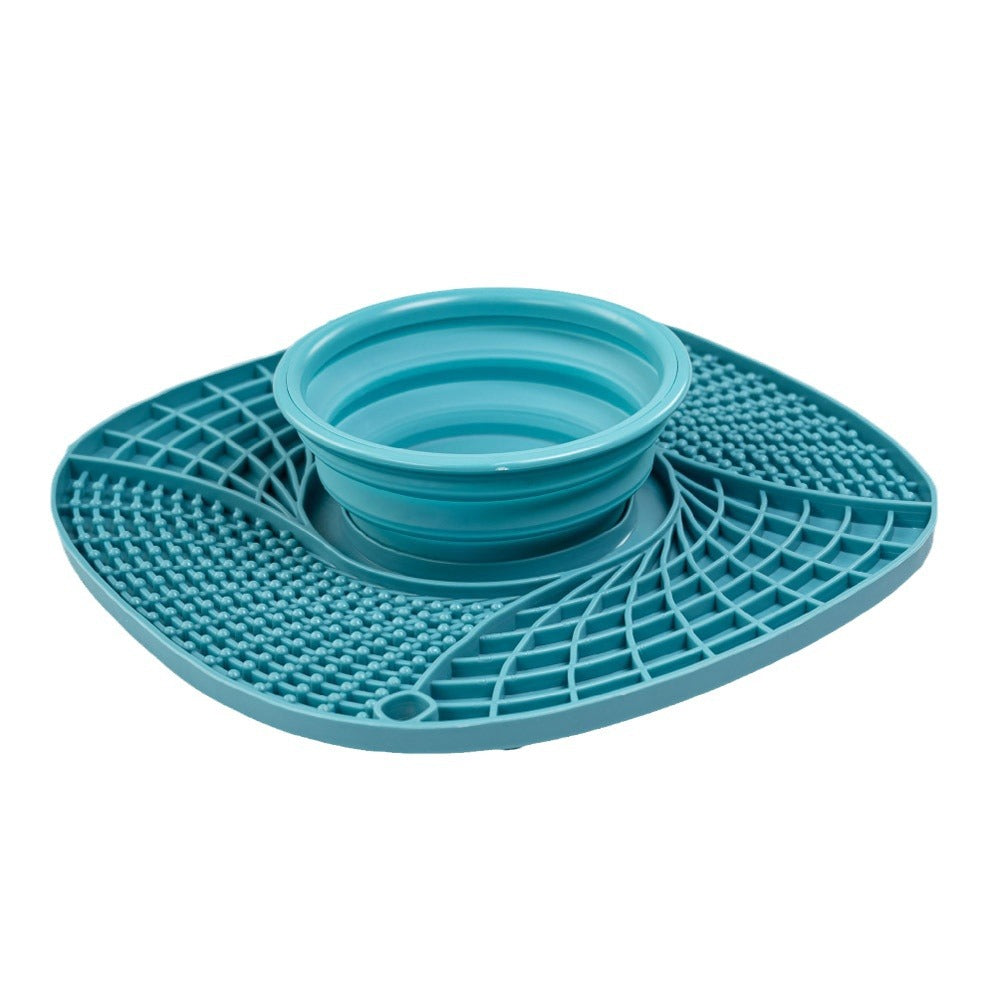 KFX-1088317 Silicone Folding Dog Snack Placemat - Slow Feed Design in Multiple Colors