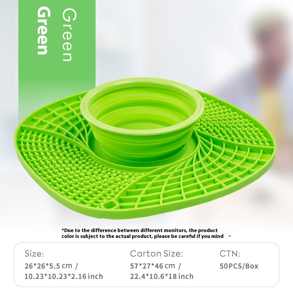 KFX-1088317 Silicone Folding Dog Snack Placemat - Slow Feed Design in Multiple Colors
