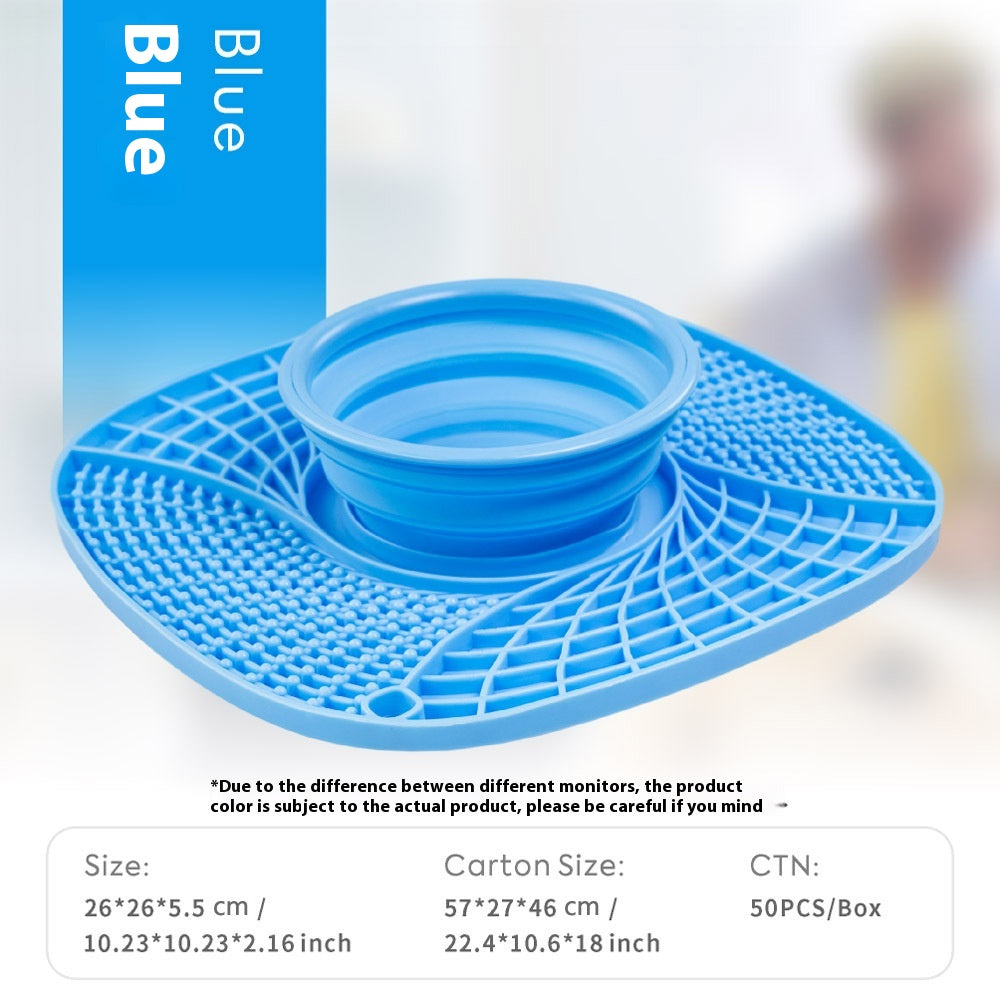 KFX-1088317 Silicone Folding Dog Snack Placemat - Slow Feed Design in Multiple Colors