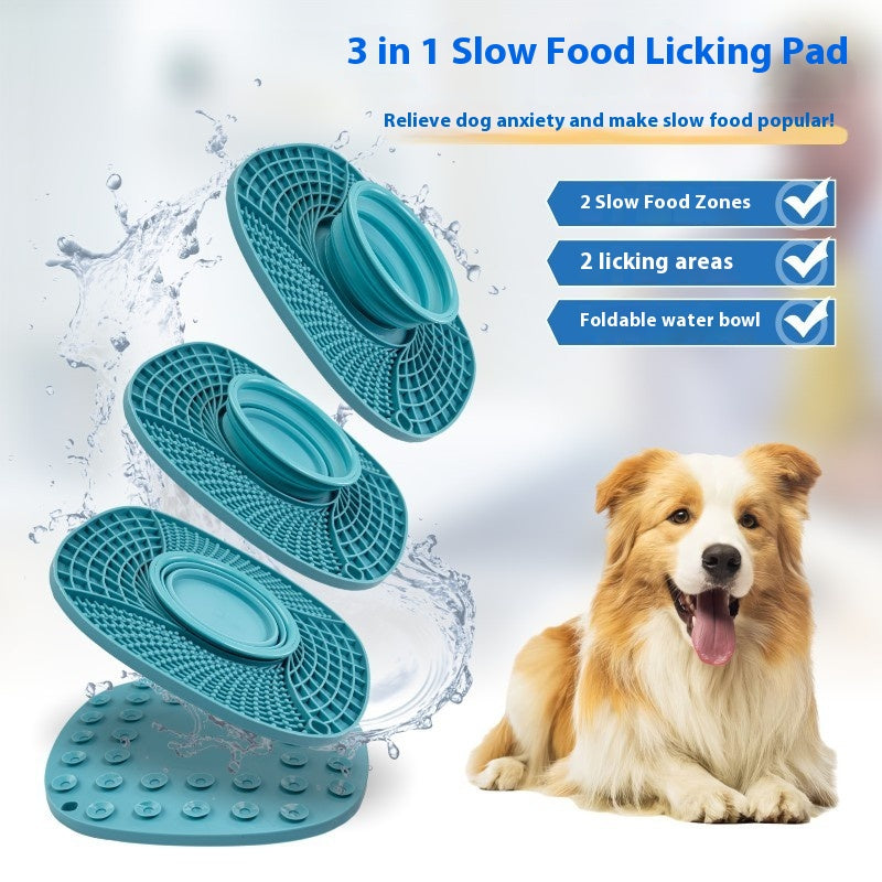 KFX-1088317 Silicone Folding Dog Snack Placemat - Slow Feed Design in Multiple Colors