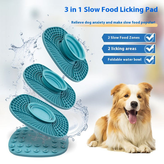 KFX-1088317 Silicone Folding Dog Snack Placemat - Slow Feed Design in Multiple Colors