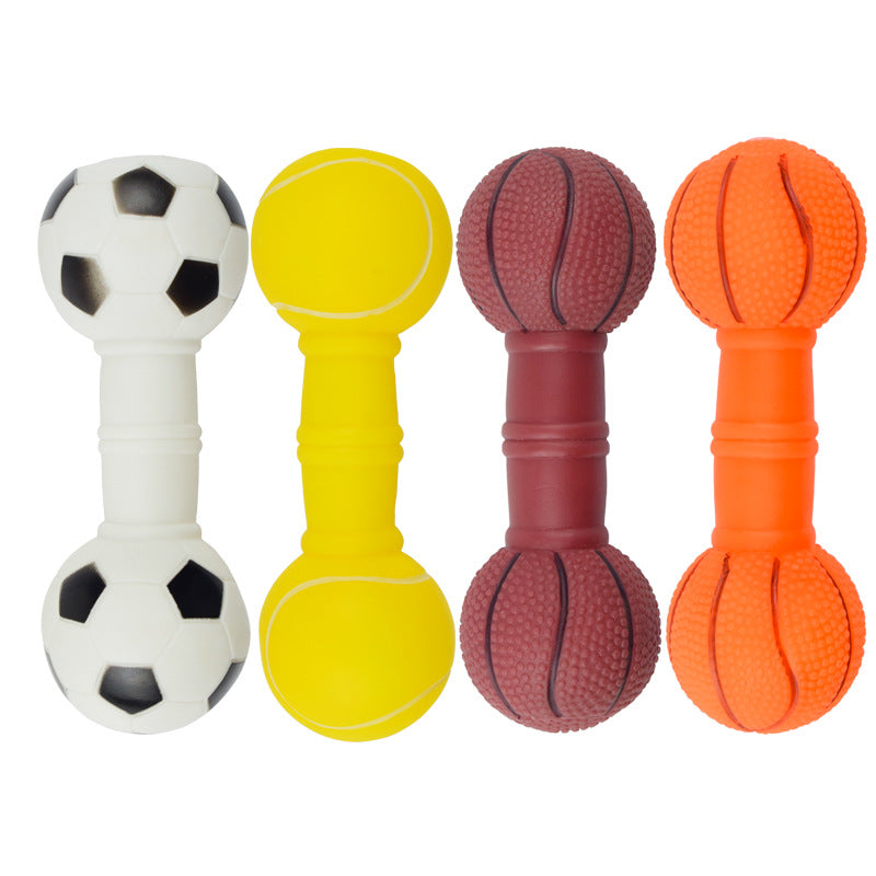 KFX-1089597 Squeaky Football Dumbbell Dog Chew Toy, Non-Toxic PVC, Soft & Fun Design