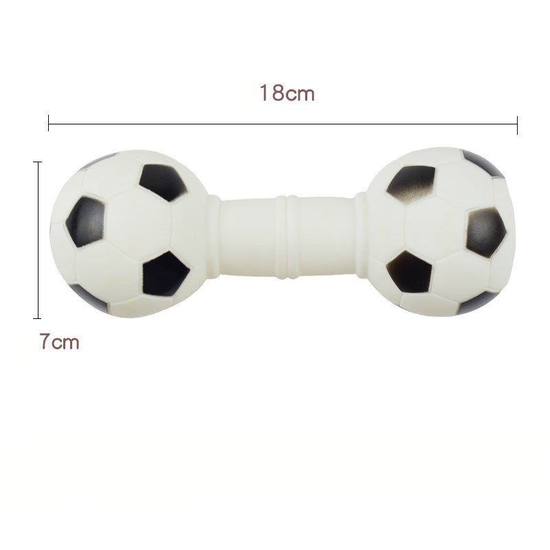 KFX-1089597 Squeaky Football Dumbbell Dog Chew Toy, Non-Toxic PVC, Soft & Fun Design