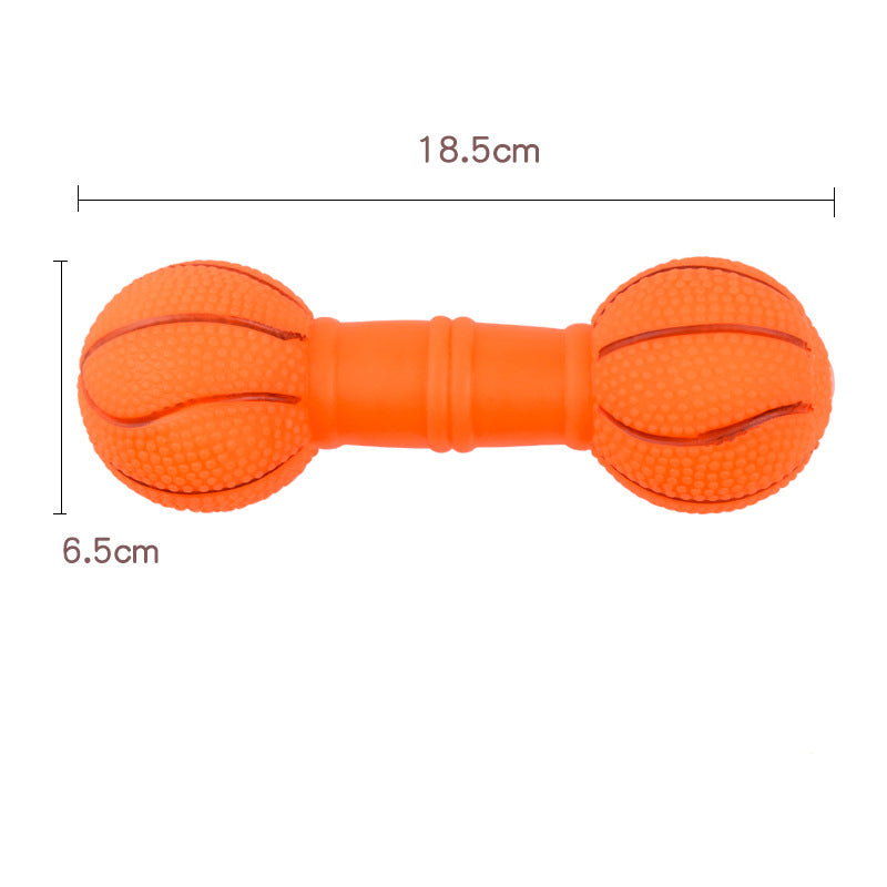 KFX-1089597 Squeaky Football Dumbbell Dog Chew Toy, Non-Toxic PVC, Soft & Fun Design