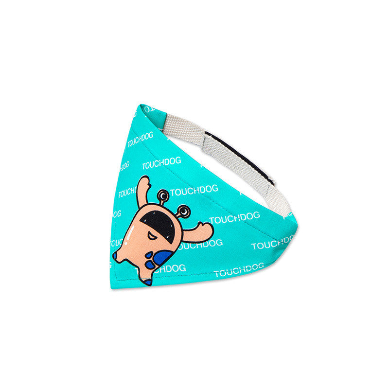 KFX-1089725 Pet Cartoon Print Triangle Scarf for Playful Pets