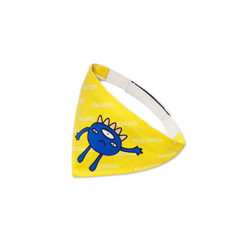 KFX-1089725 Pet Cartoon Print Triangle Scarf for Playful Pets