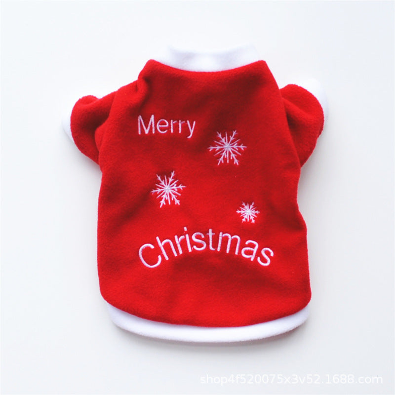 KFX-1090493 Christmas-Themed Polar Fleece Dog Apparel in Red, Green, and Snowman Styles