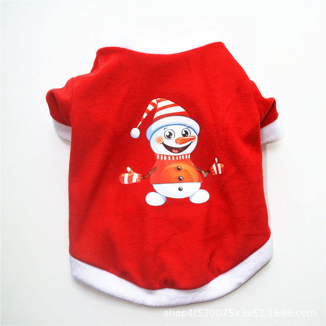 KFX-1090493 Christmas-Themed Polar Fleece Dog Apparel in Red, Green, and Snowman Styles