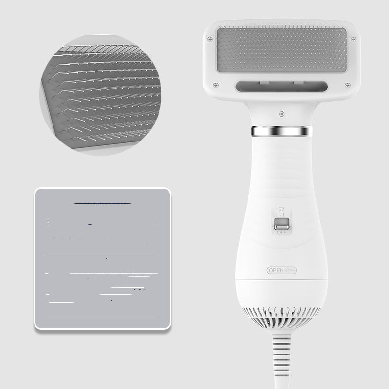 KFX-1093693 Teddy Integrated Hair Dryer and Brushing Comb with Foldable Design and Multiple Speed Settings
