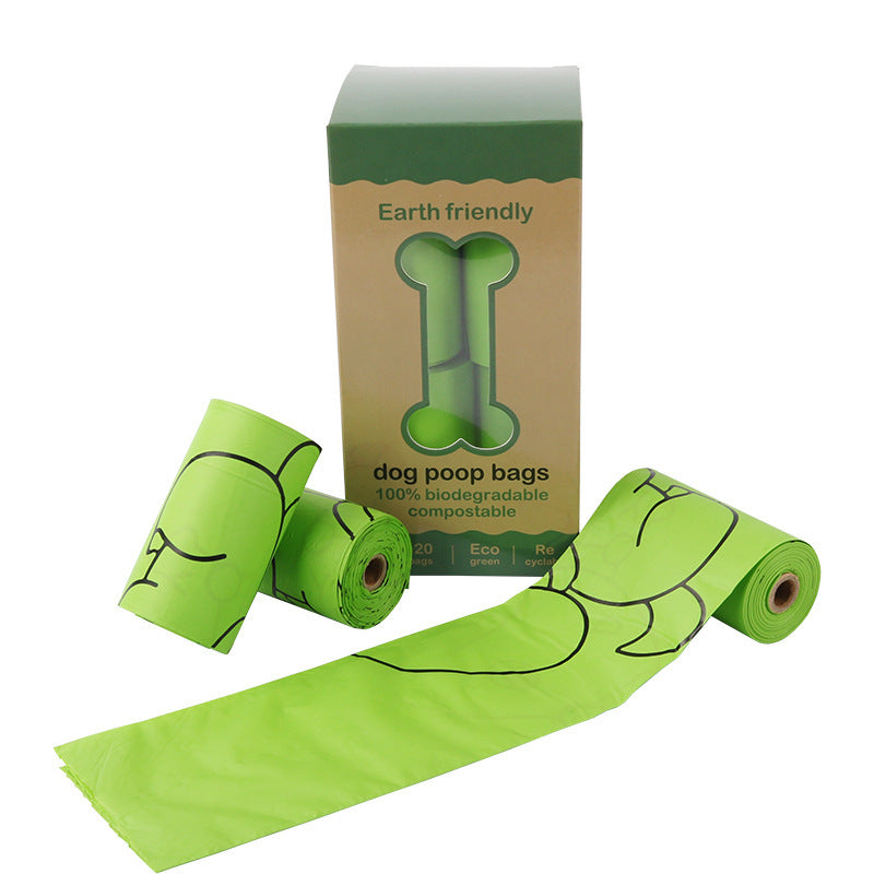 KFX-1094333 Green Corn Starch Degradable Pet Waste Bags for Easy Cleanup