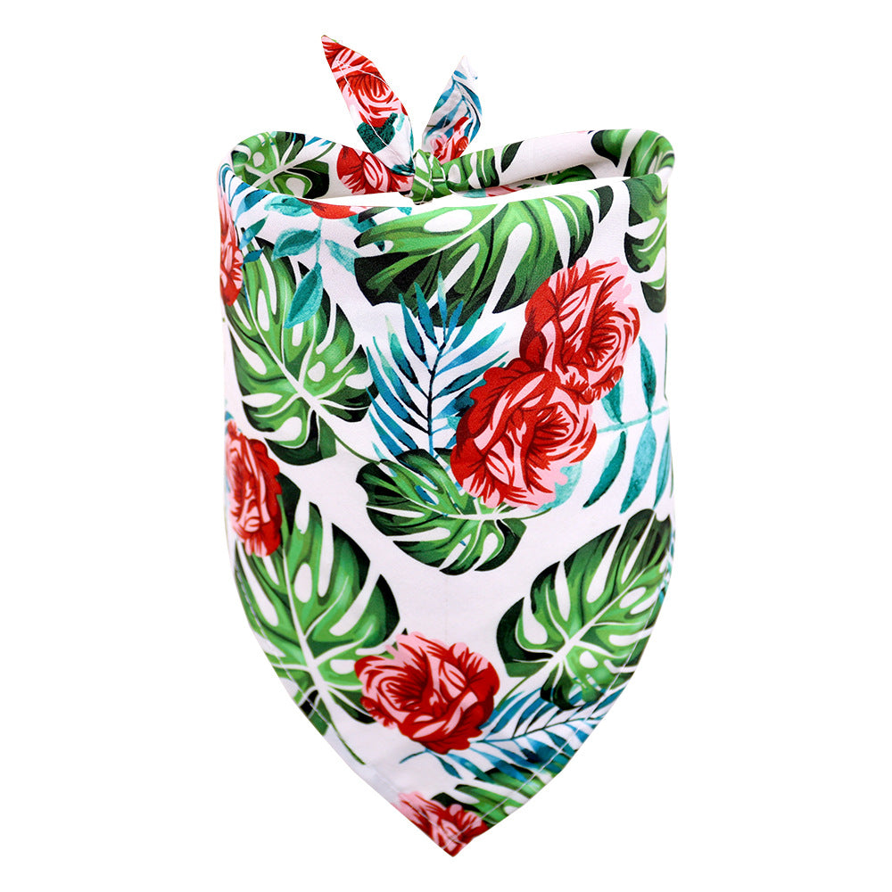 KFX-1096253 Tropical Wind Floral Pet Drool Towel for Dogs - Available in Small and Medium Sizes