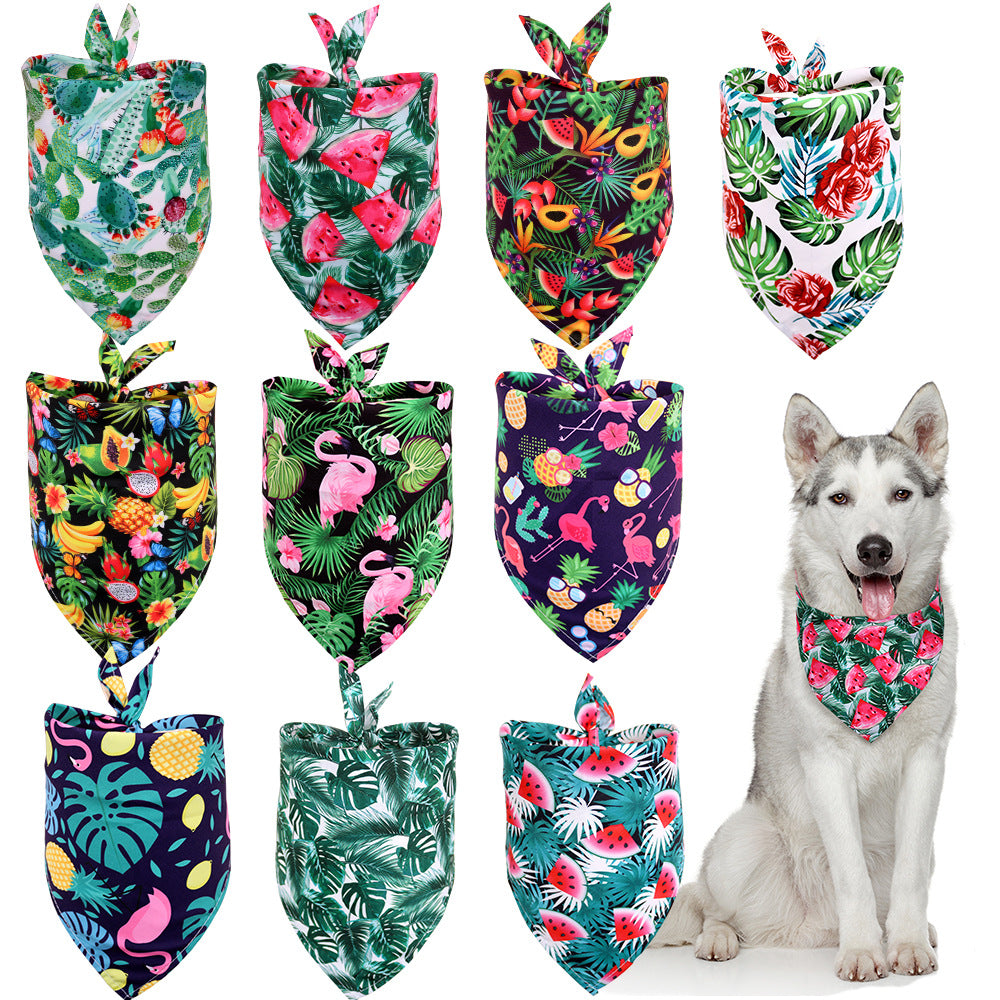 KFX-1096253 Tropical Wind Floral Pet Drool Towel for Dogs - Available in Small and Medium Sizes